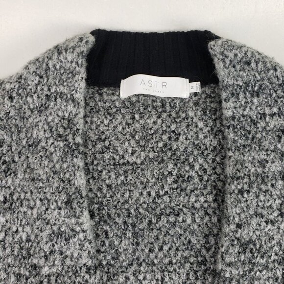 Astr The Label Open Front Cardigan Womens Medium Gray Wool Blend Chunky Sweater - Picture 4 of 10